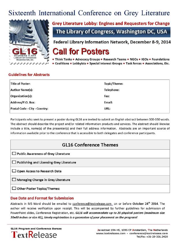 GL16 Call for Posters