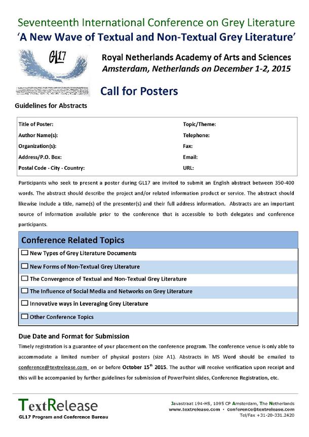 GL17 Call for Posters